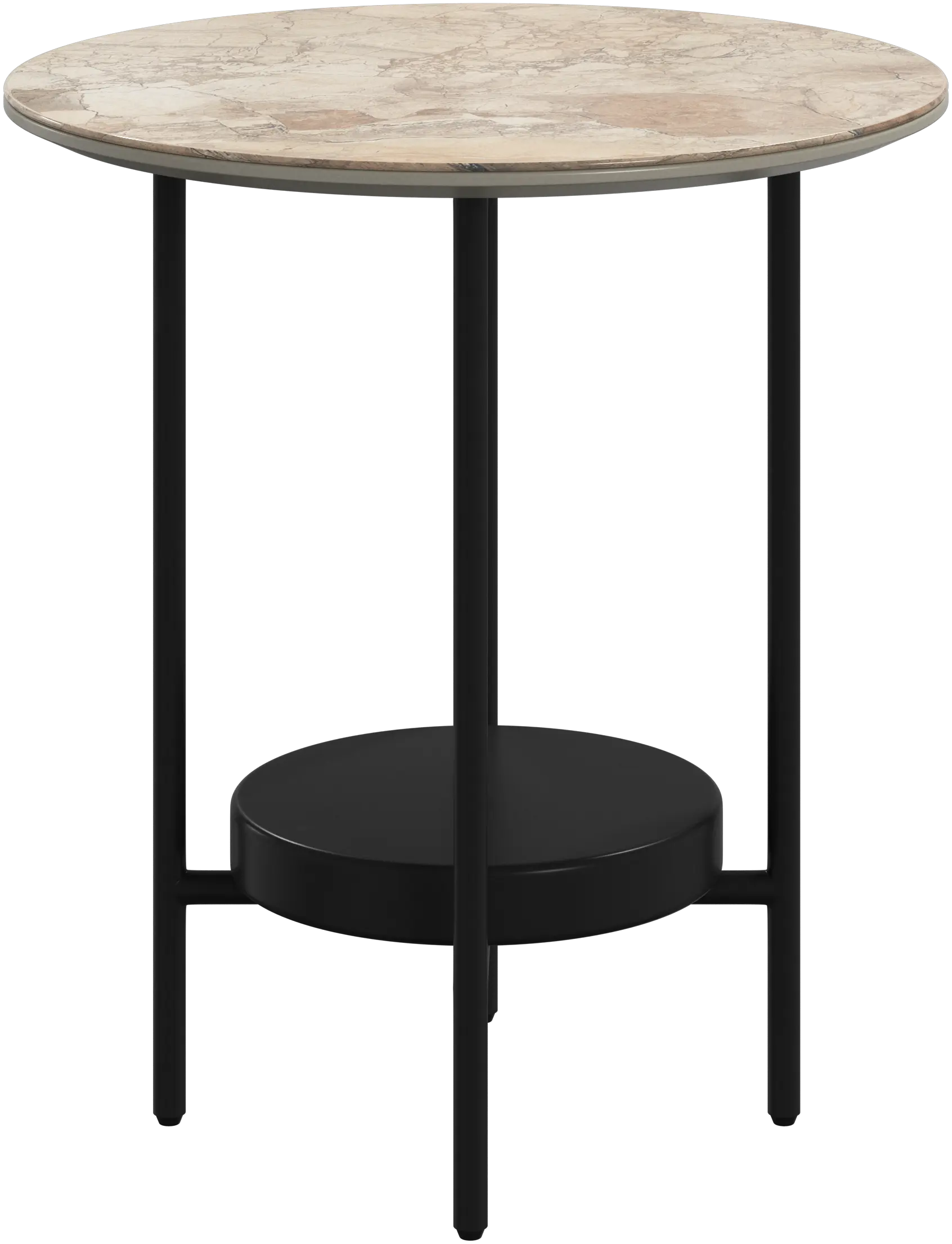 Madrid side table, brown ceramic/ matt black structure